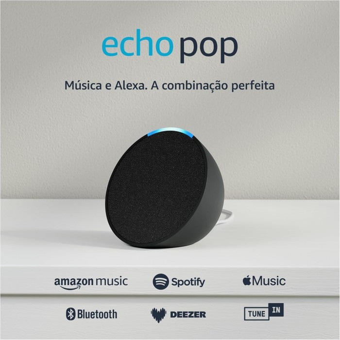 Oferta dia das Mães Alexa Echo Pop Amazon Smart Speaker, Compacto Com Alexa, Preto